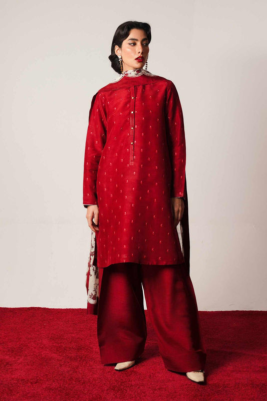 Dhanak Embroidered 3-PC Premium Unstitched Suit