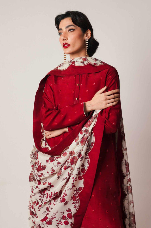 Dhanak Embroidered 3-PC Premium Unstitched Suit