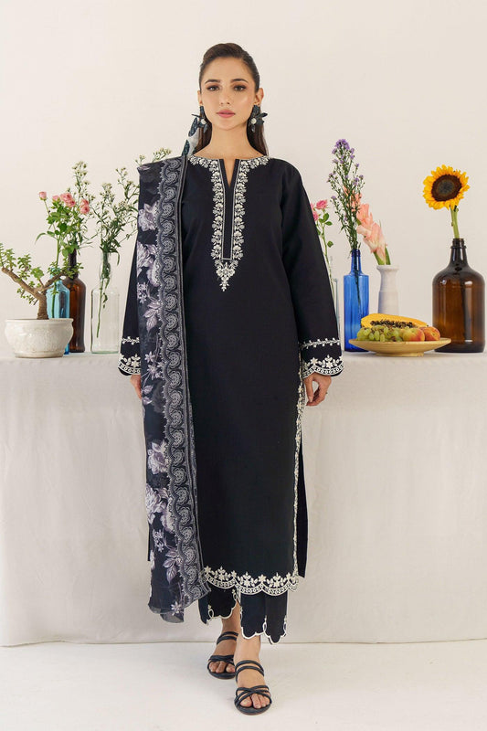 Dhanak Embroidered 3-PC Premium Unstitched Suit