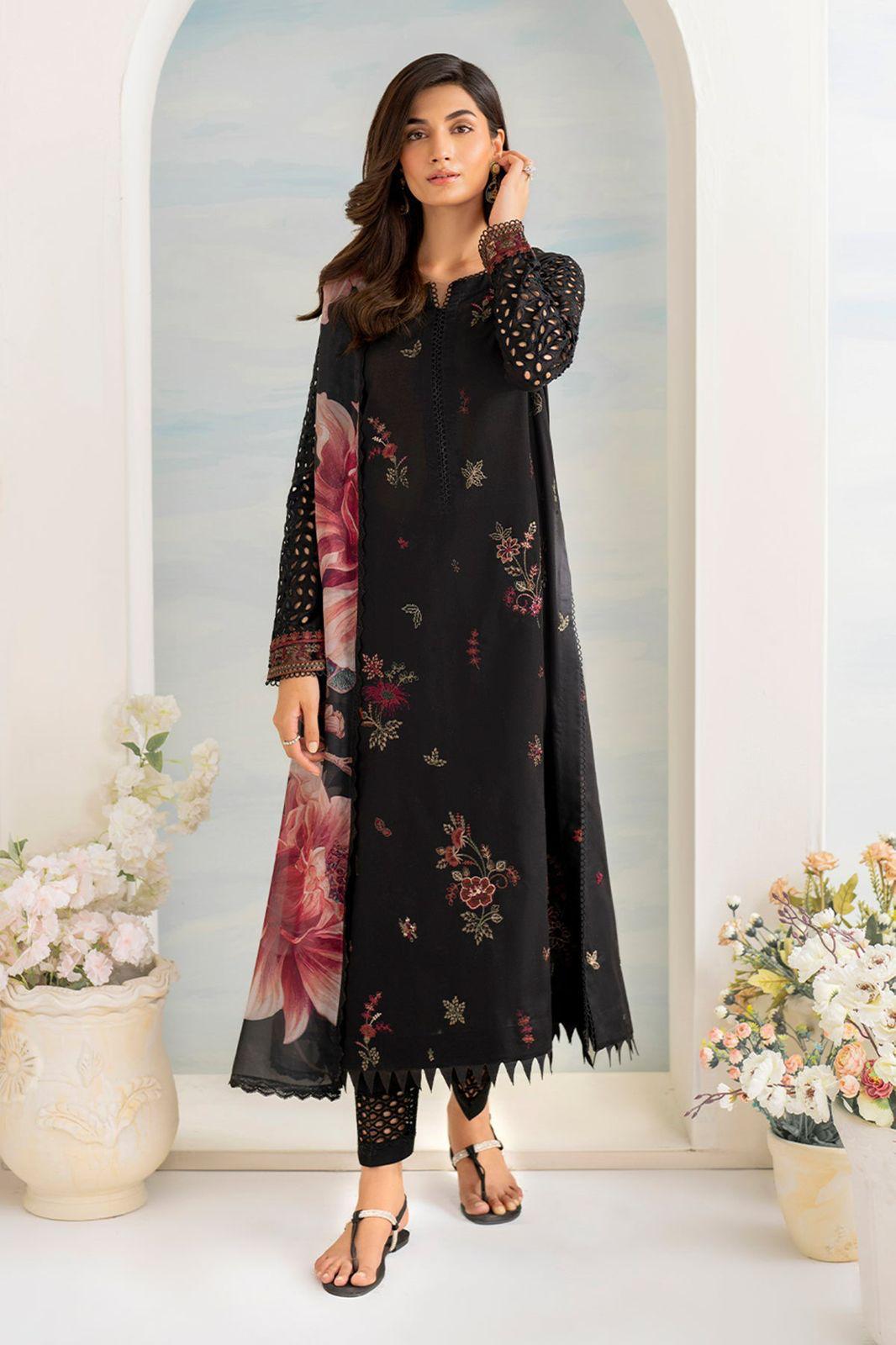 Dhanak Embroidered 3-PC Premium Unstitched Suit