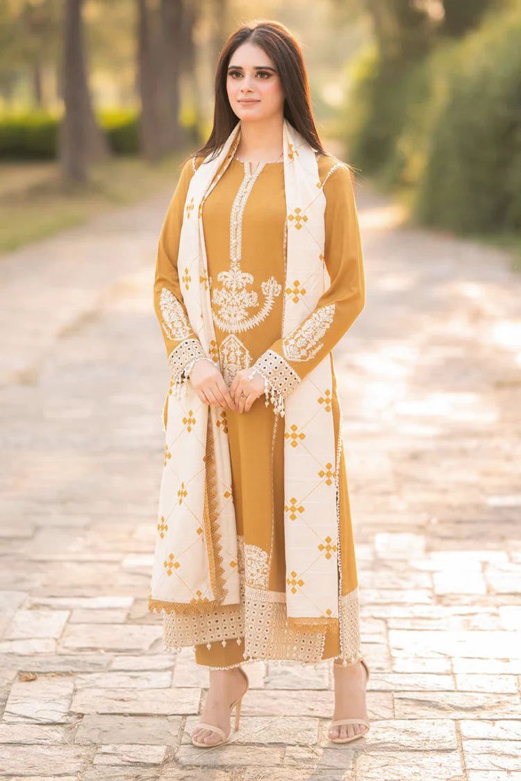 Dhanak Embroidered 3-PC Premium Unstitched Suit
