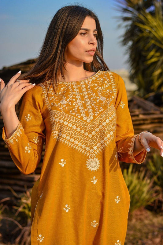 Dhanak Embroidered 2-PC Premium Unstitched Suit